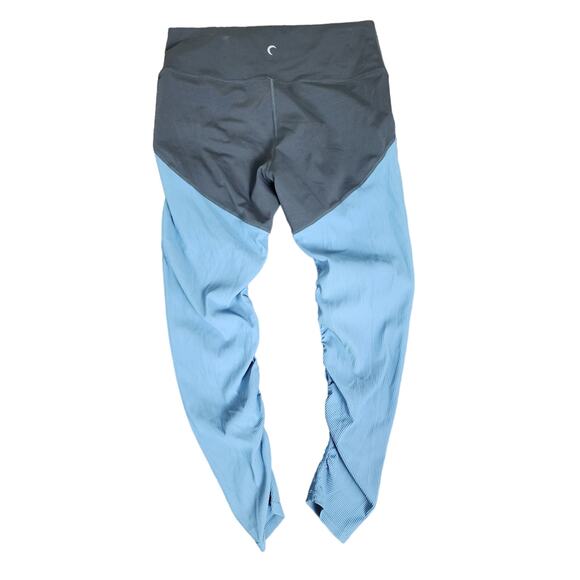 Zyia Active Storm Parallel Luxe Ribbed Leggings in Blue & Gray, Size 12 - Picture 1 of 4